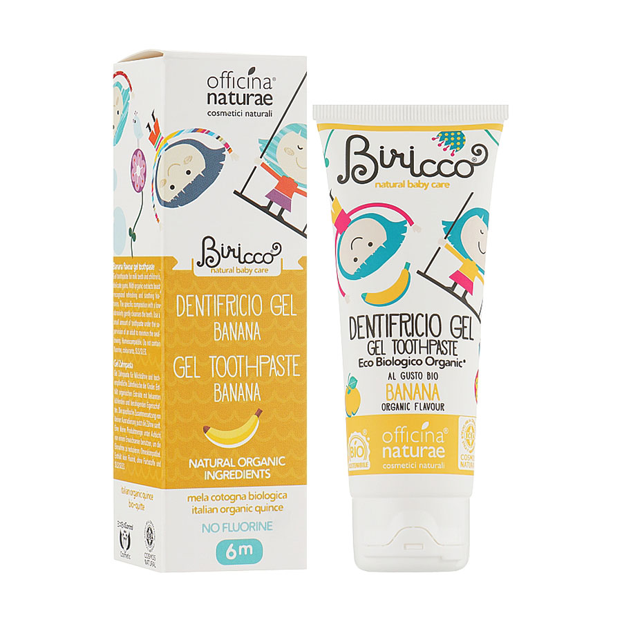 Дитяча органічна зубна паста Officina Naturae Toothpaste Gel Banana з банановим смаком, 75 мл